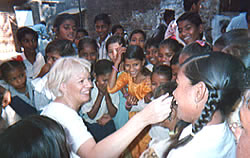 Voluteers in a rural medical camp