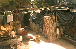 One of the slums and children there