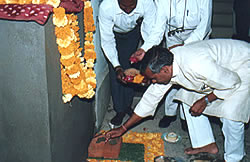 Laying the foundation stone for the Women's Hospital